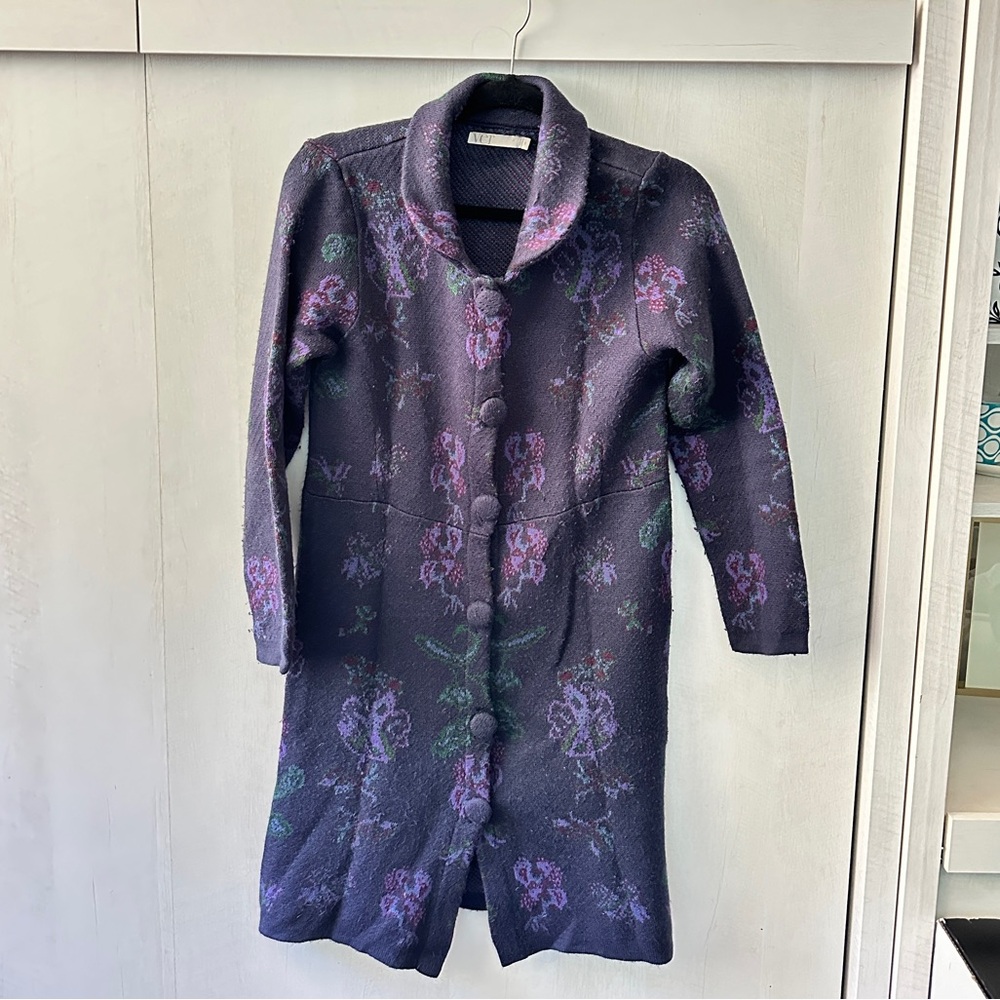 Floral patterned long sweater